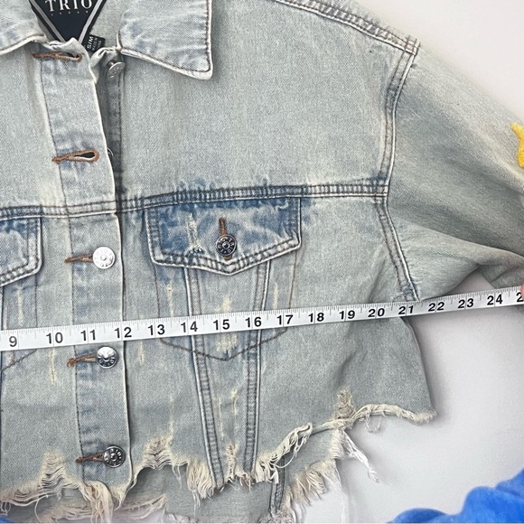 Trio Urban Women’s Mona Lisa Denim Jacket Size Small black ®️ - Picture 7 of 8